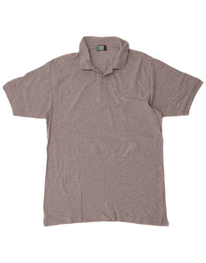 Sergio Tacchini Herren Poloshirt IT 52 Große graue Baumwolle