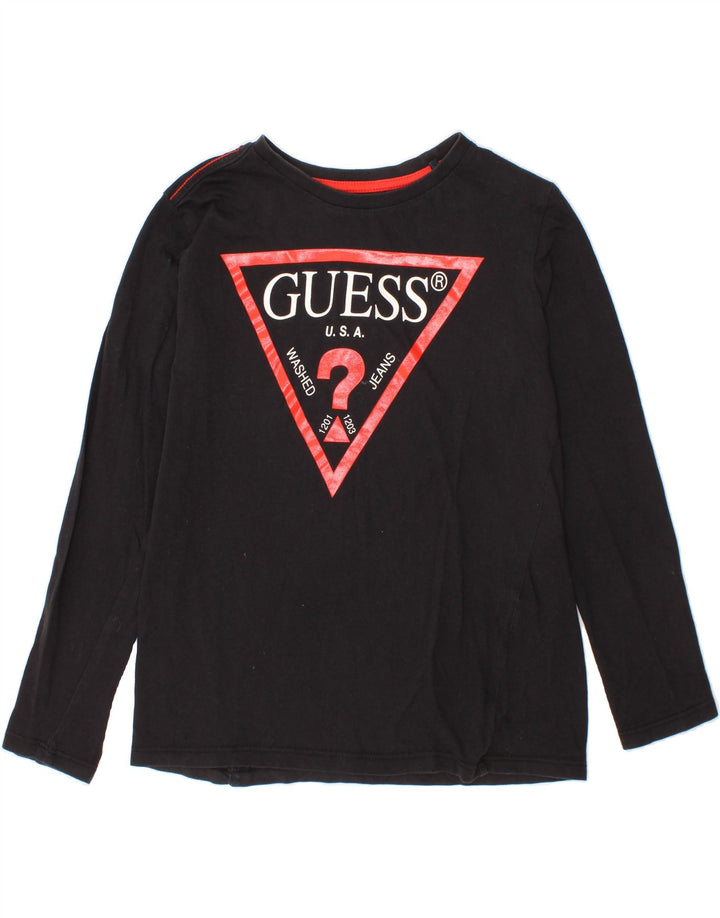 GUESS Girls Graphic Top Long Sleeve 7-8 Years Black Vintage Guess and Second-Hand Guess from Messina Hembry 