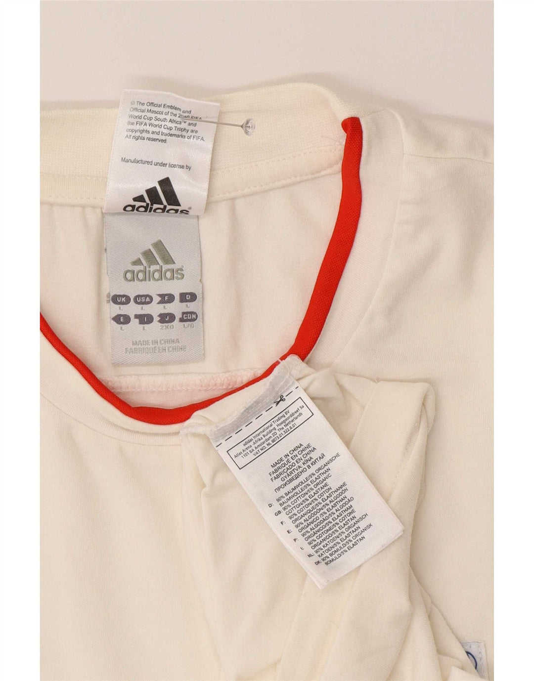 Adidas Kurzarm-T-Shirt für Herren, groß, aus weißer Baumwolle