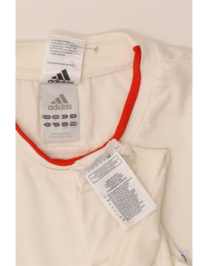 Adidas Kurzarm-T-Shirt für Herren, groß, aus weißer Baumwolle