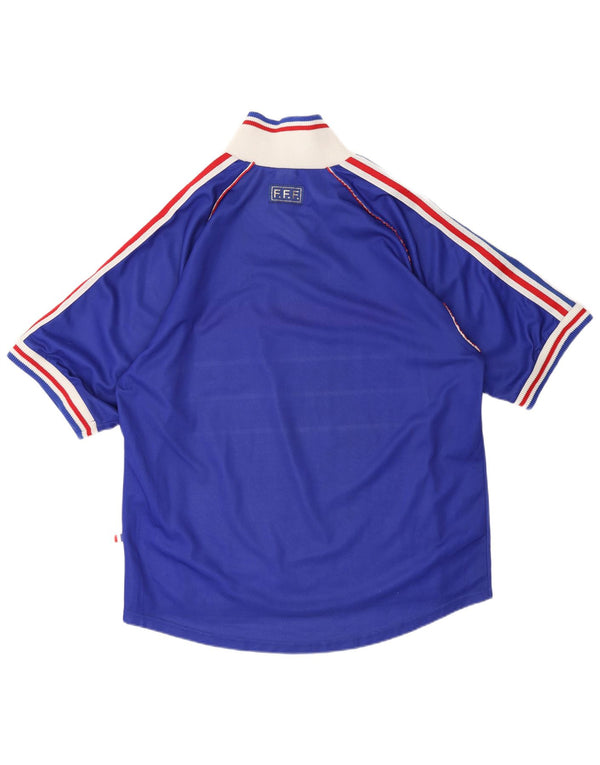 Adidas Herren Frankreich Home 1998 Fußballtrikot XL Blau Colourblock Polyester