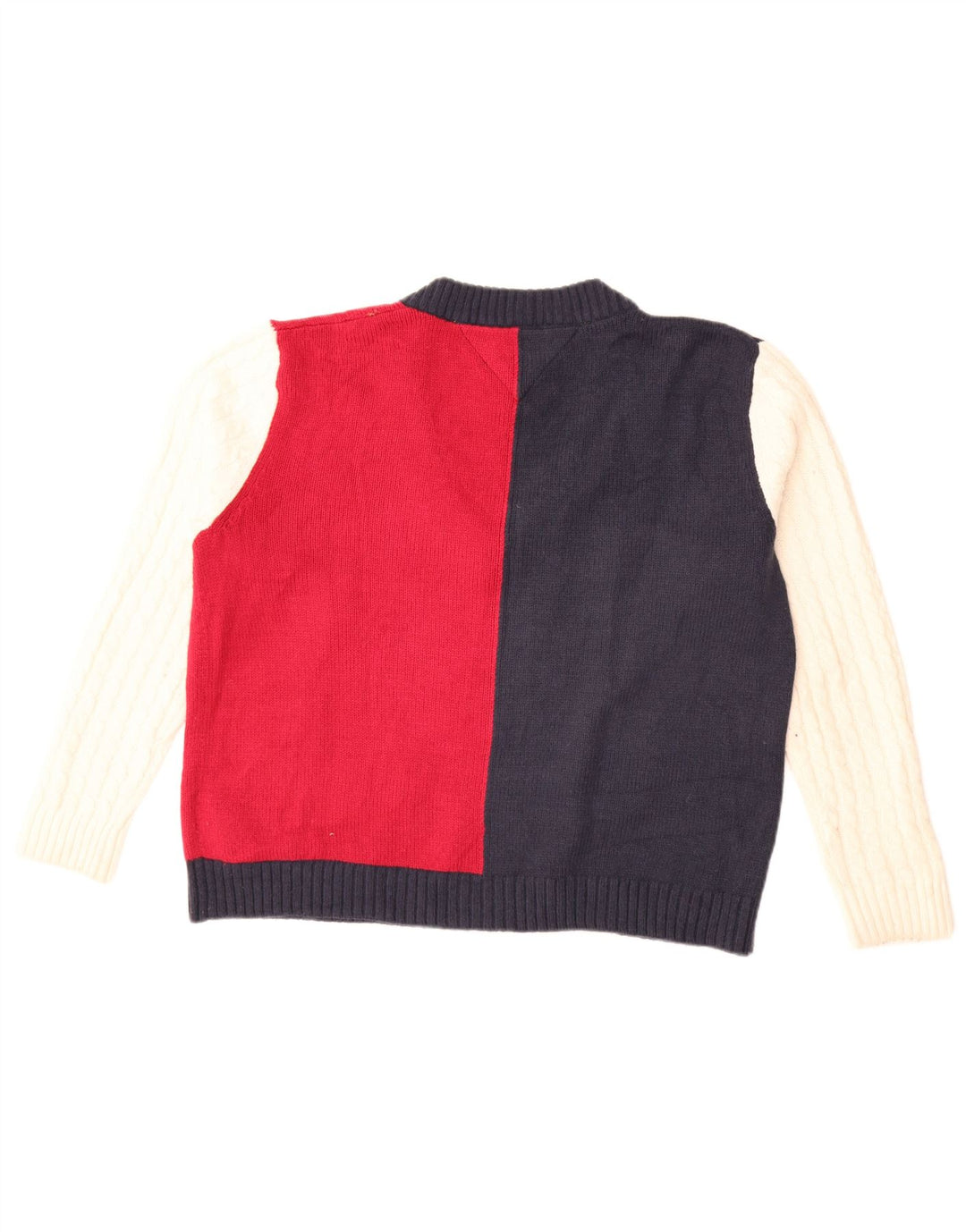 Tommy Hilfiger Damen-Pullover mit grafischem V-Ausschnitt, Gr. 14, mittelmehrfarbig