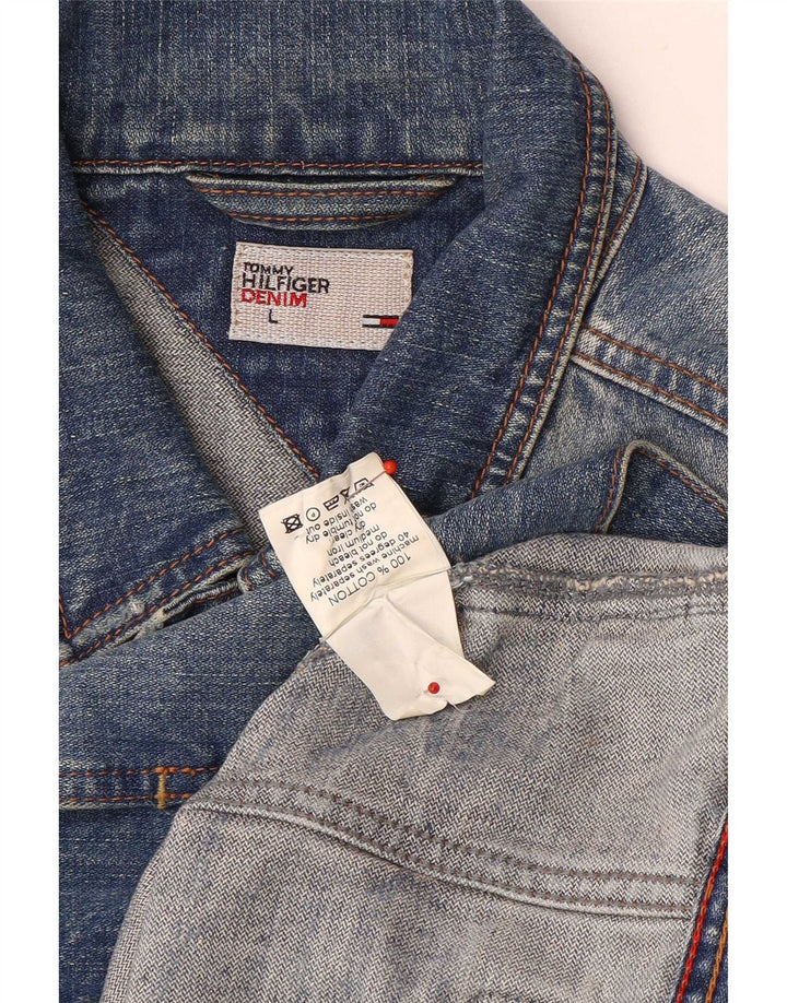 Tommy Hilfiger Damen Jeansjacke UK 16 Große blaue Baumwolle