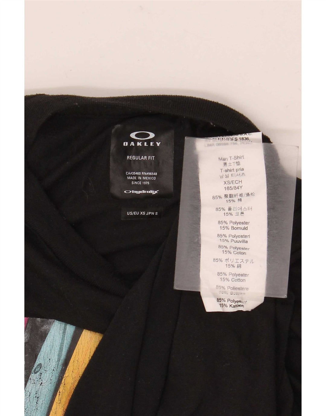 Oakley Herren-T-Shirt mit regulärer Passform, Grafik, XS, schwarzes Polyester
