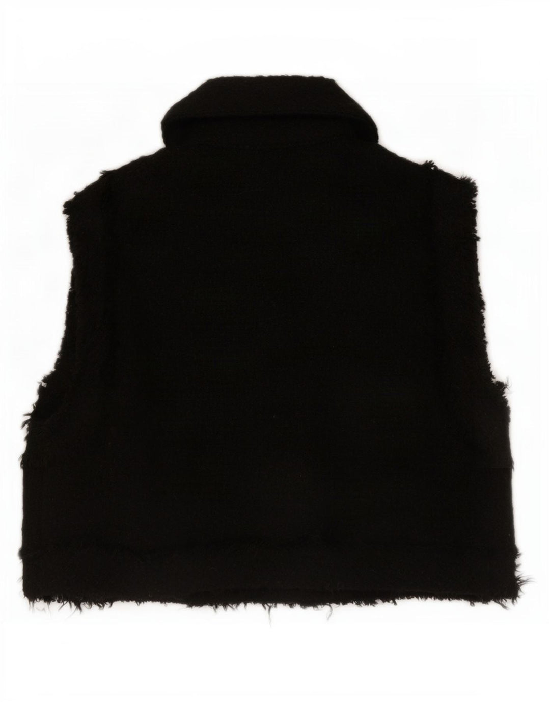 Zara Damen Crop Gilet UK 6 XS Schwarz Polyester