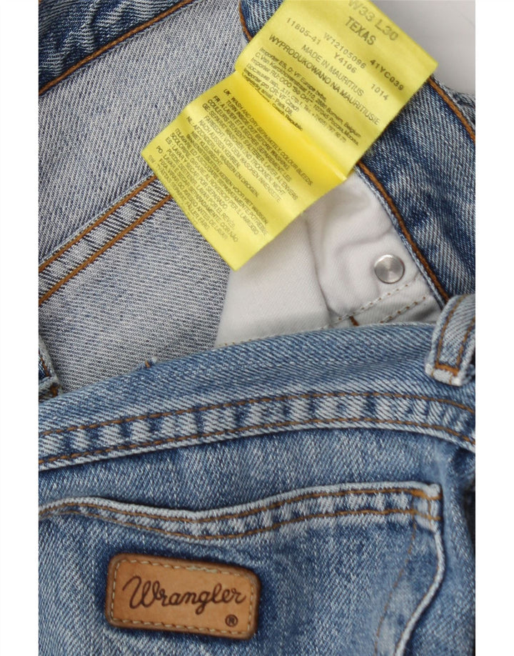 WRANGLER Womens Texas Straight Jeans W33 L30 Blue Cotton