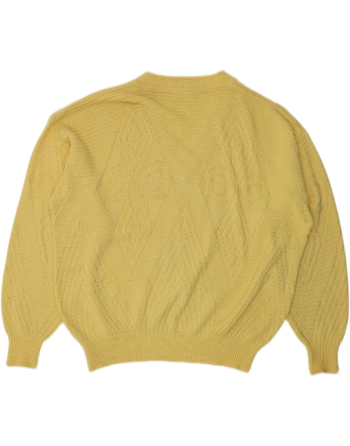 BRIAN SCOTT Herren-Pullover mit V-Ausschnitt, Größe 48, 2XL, Gelb Argyle/Diamant