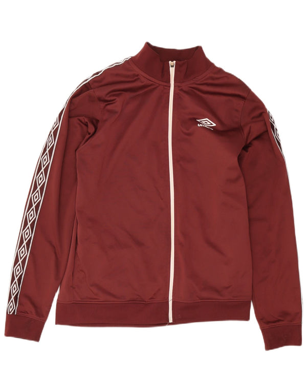 Umbro Damen Grafik-Trainingsanzug-Oberteil, Jacke, UK 16, Größe L, Burgunderrot, Polyester