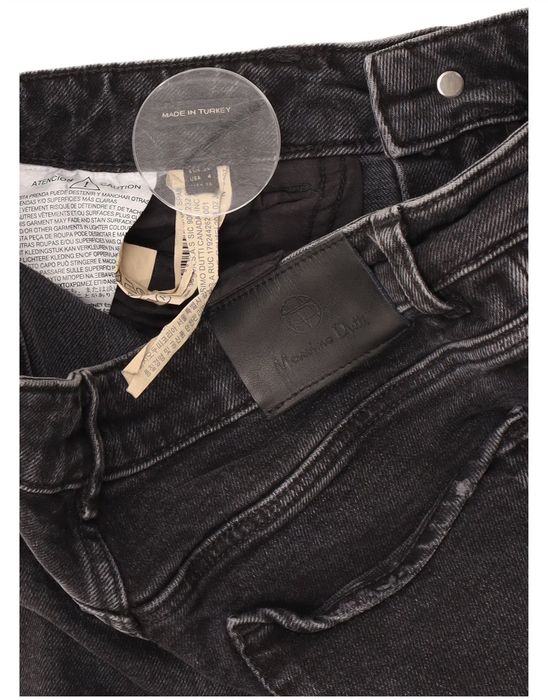 Massimo Dutti Damen Bootcut Jeans EU 36 XS W26 L25 Schwarze Baumwolle