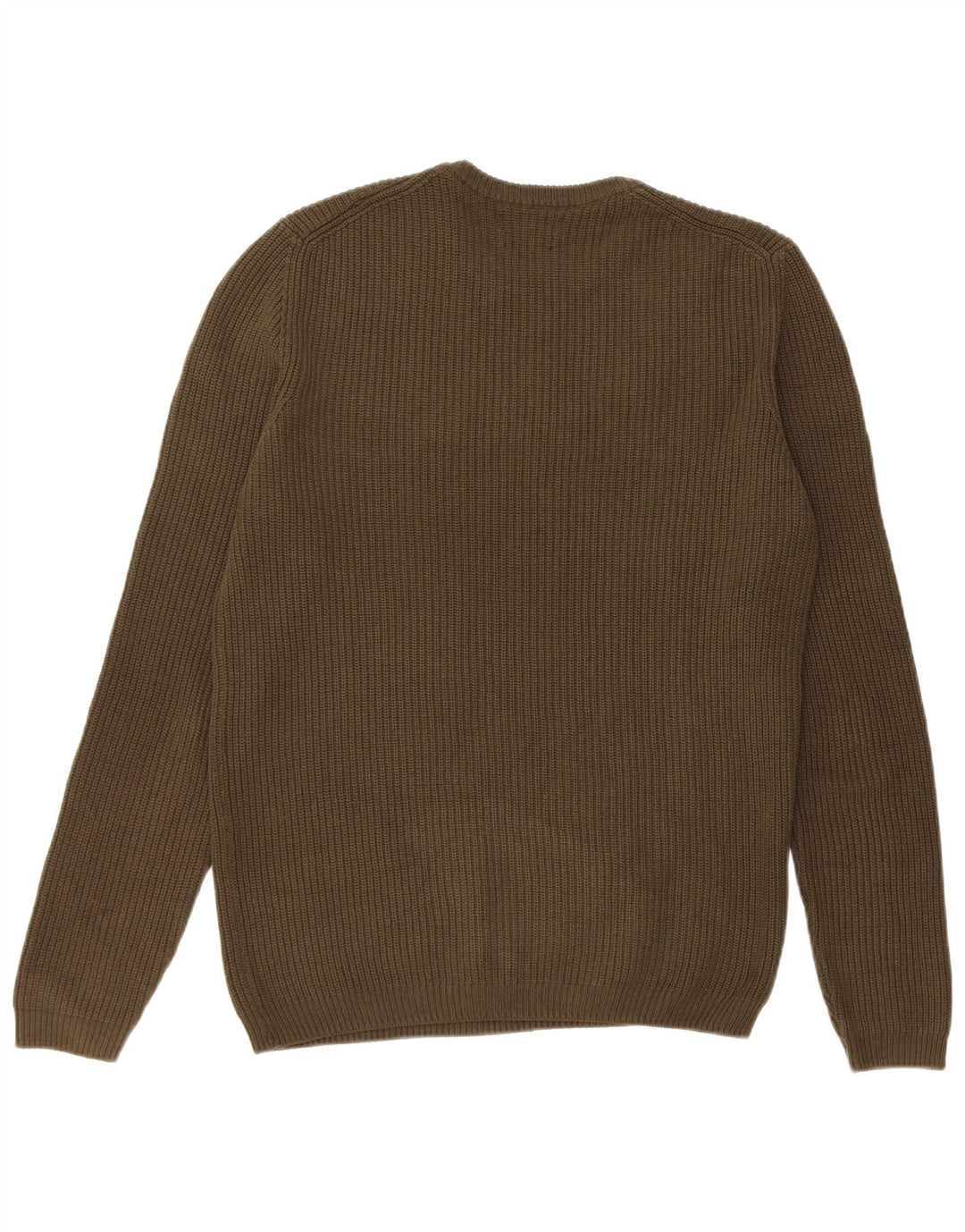 Zara Herren-Pullover mit Rundhalsausschnitt, mittlere Khaki-Baumwolle