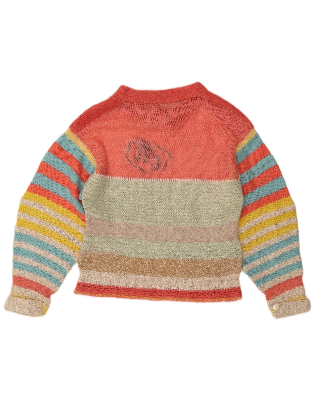 VINTAGE Damen-Pullover mit U-Boot-Ausschnitt, Gr. 14, mittelmehrfarbig