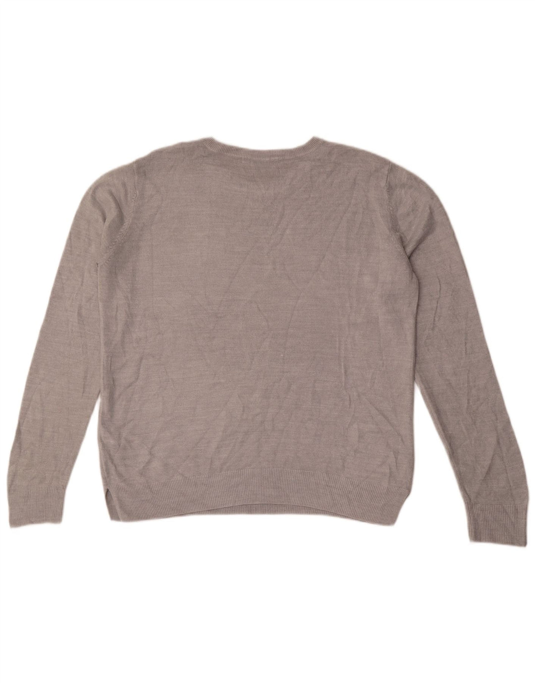 Marks & Spencer Damen-Pullover mit Rundhalsausschnitt, Gr. 40, Größe L, Grau, Acryl