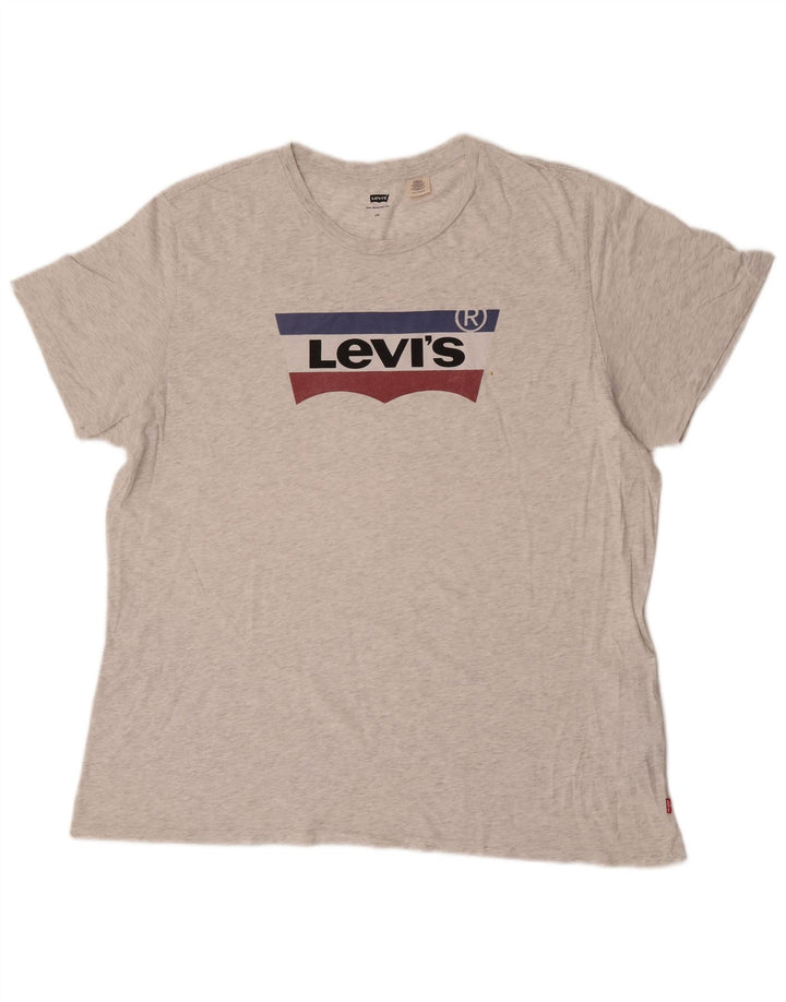 Levi's Herren-T-Shirt mit Grafik, 2XL, grau meliert, Baumwolle