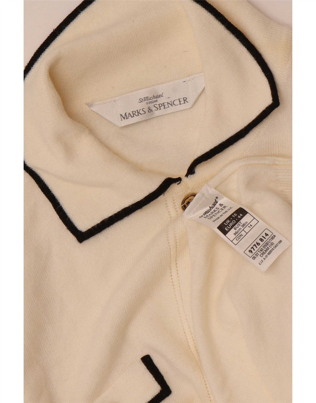Marks & Spencer Damen St. Michael Cardigan Pullover UK 16 Large Off White