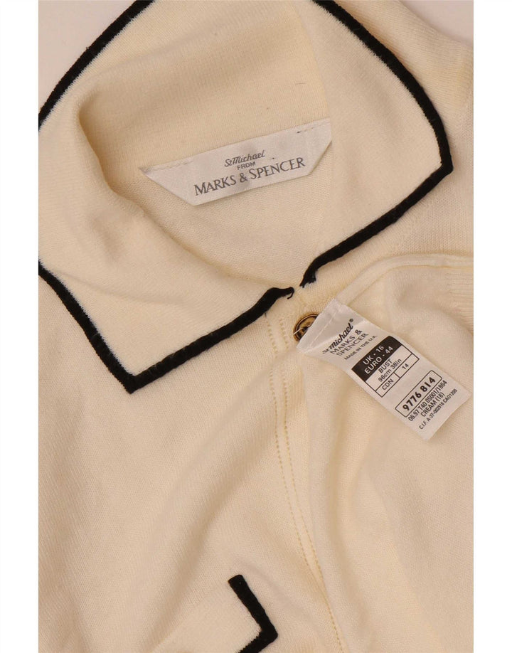 Marks & Spencer Damen St. Michael Cardigan Pullover UK 16 Large Off White