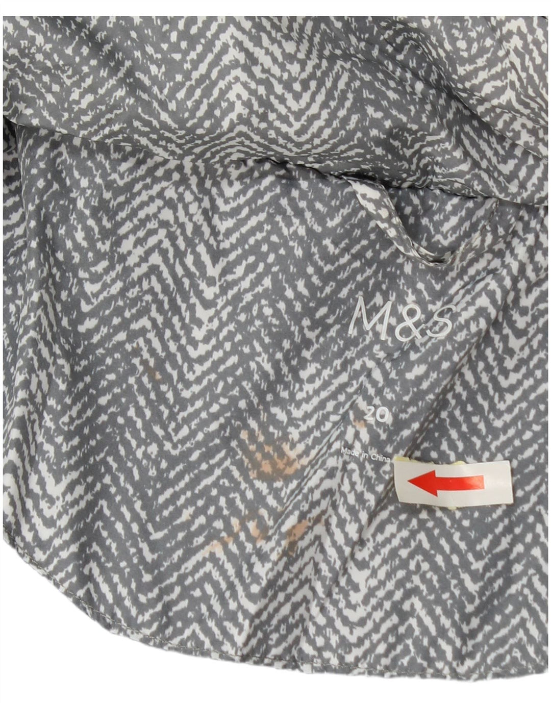 Marks & Spencer Damen Wattierte Jacke UK 20 2XL Graues Fischgrätenmuster aus Polyester