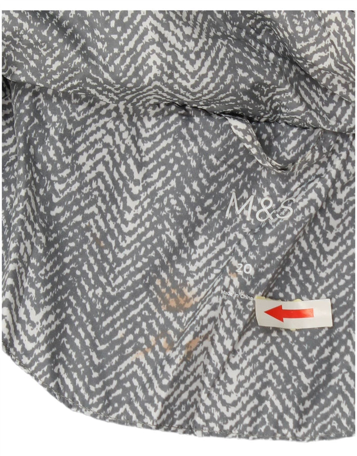 Marks & Spencer Damen Wattierte Jacke UK 20 2XL Graues Fischgrätenmuster aus Polyester