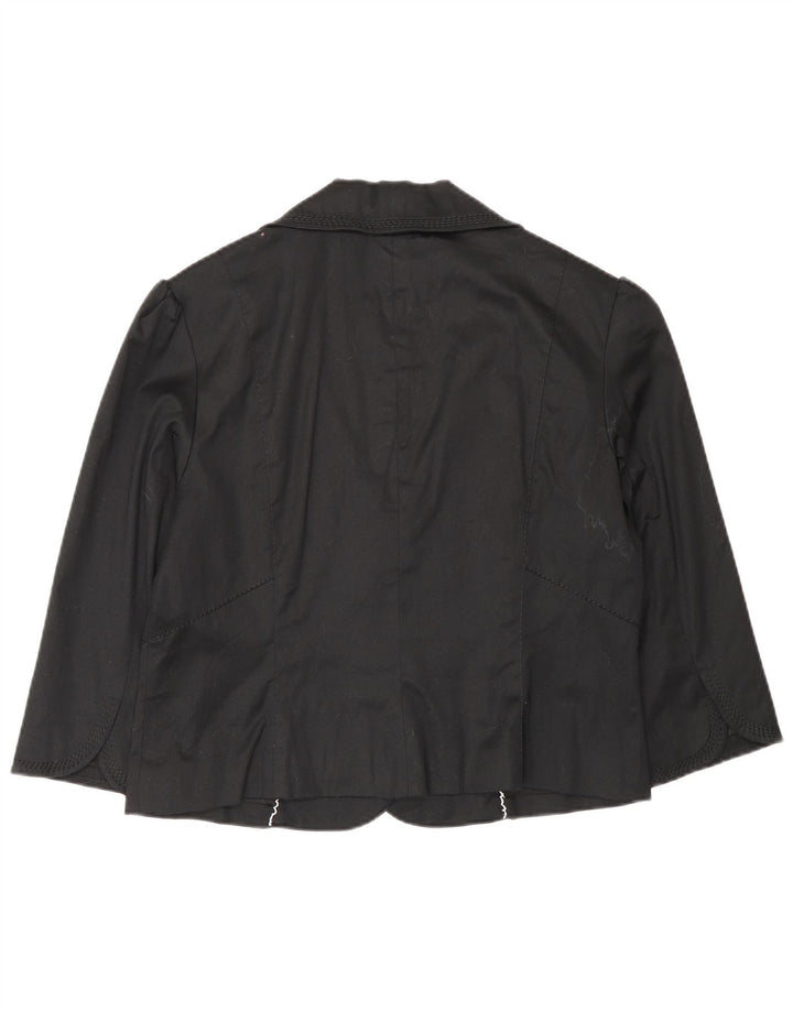 Coast Damen-Blazer mit 3/4-Ärmeln, offenem Schnitt, Gr. 40, Größe L, Schwarz, Baumwolle