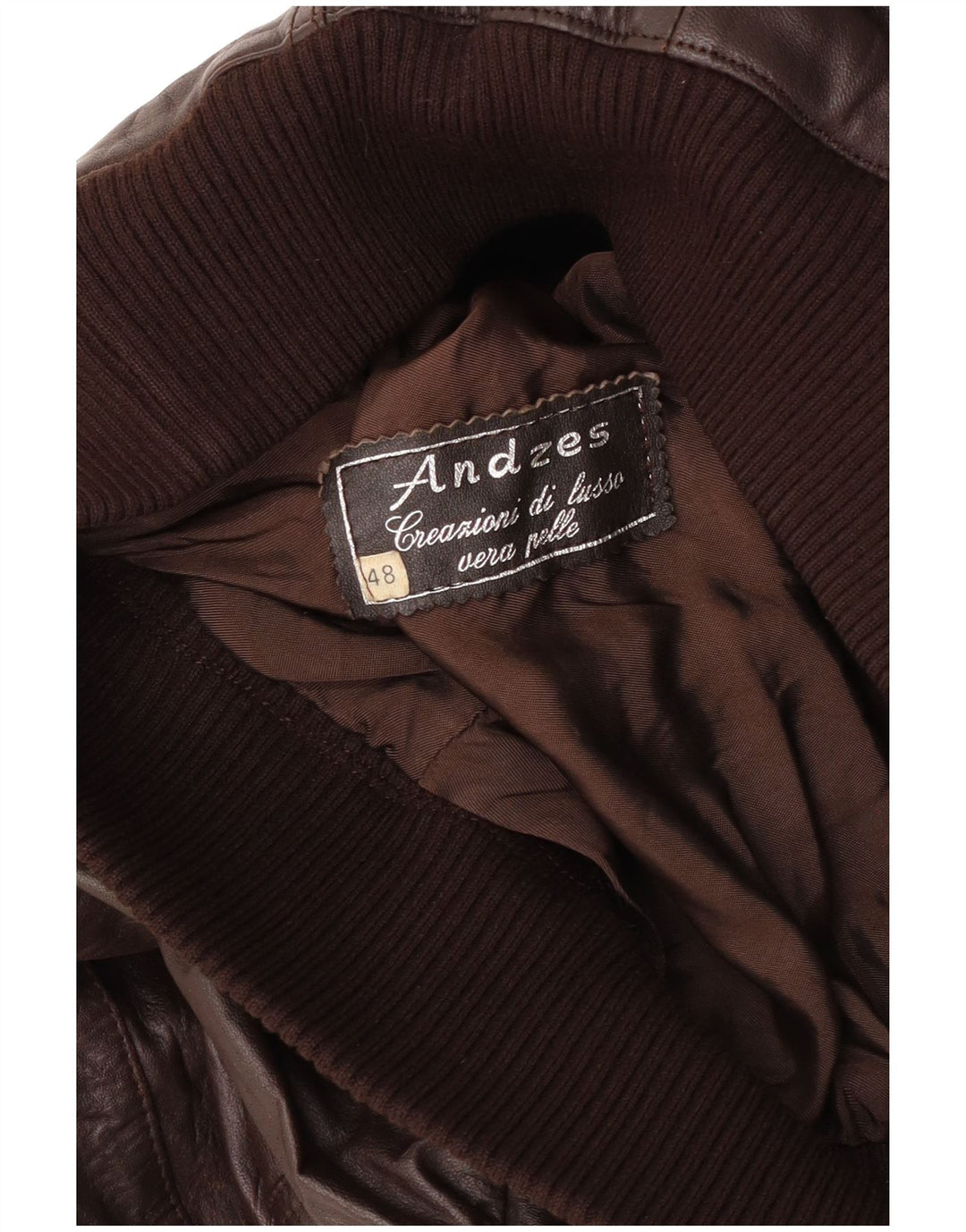 Vintage Damen Bomber Lederjacke IT 48 XL Braunes Leder