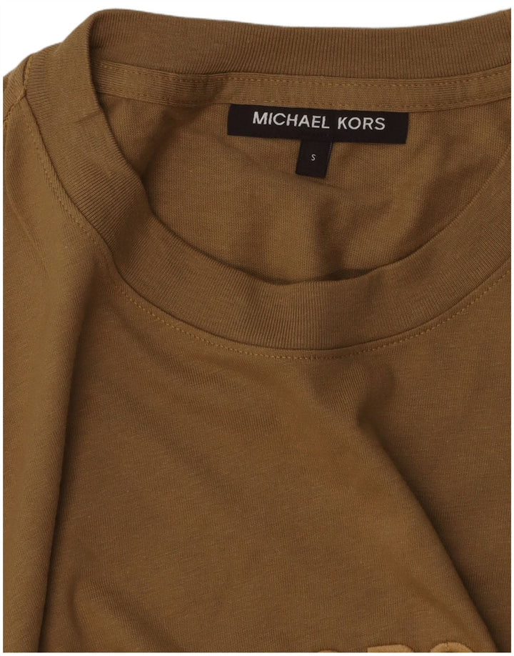 Michael Kors Herren T-Shirt mit Grafik, Größe S, Beige