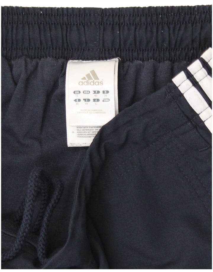Adidas Damen-Trainingshose UK 12 Mittel Marineblau Polyester