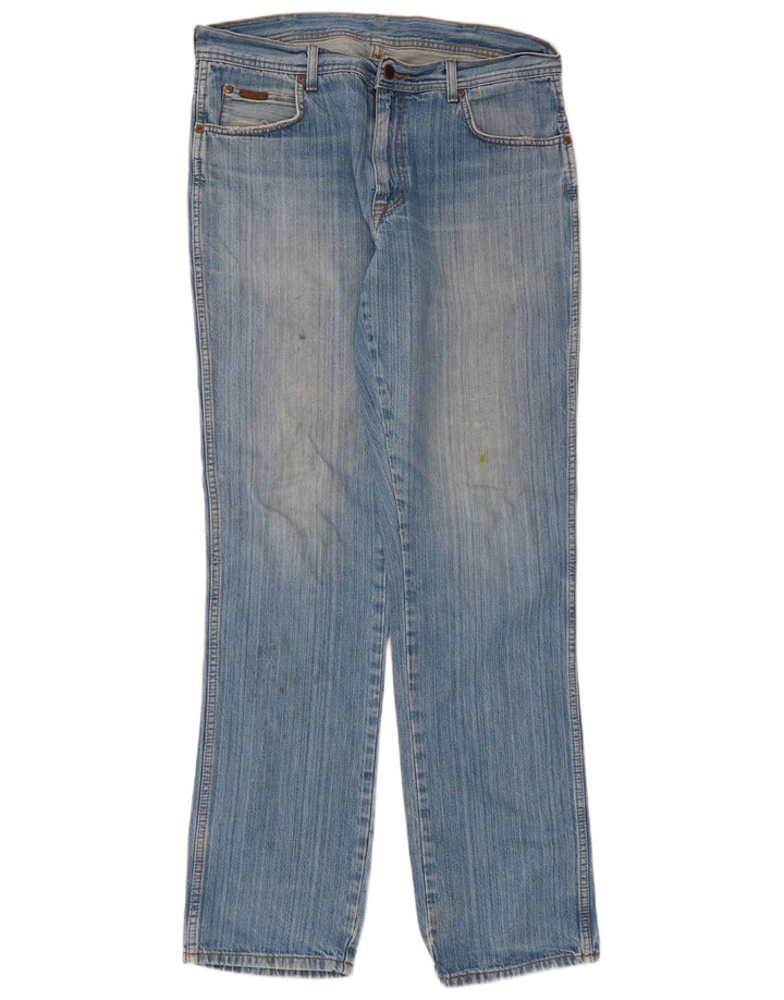 Wrangler Herren Texas Straight Jeans W36 L34 Blaue Baumwolle