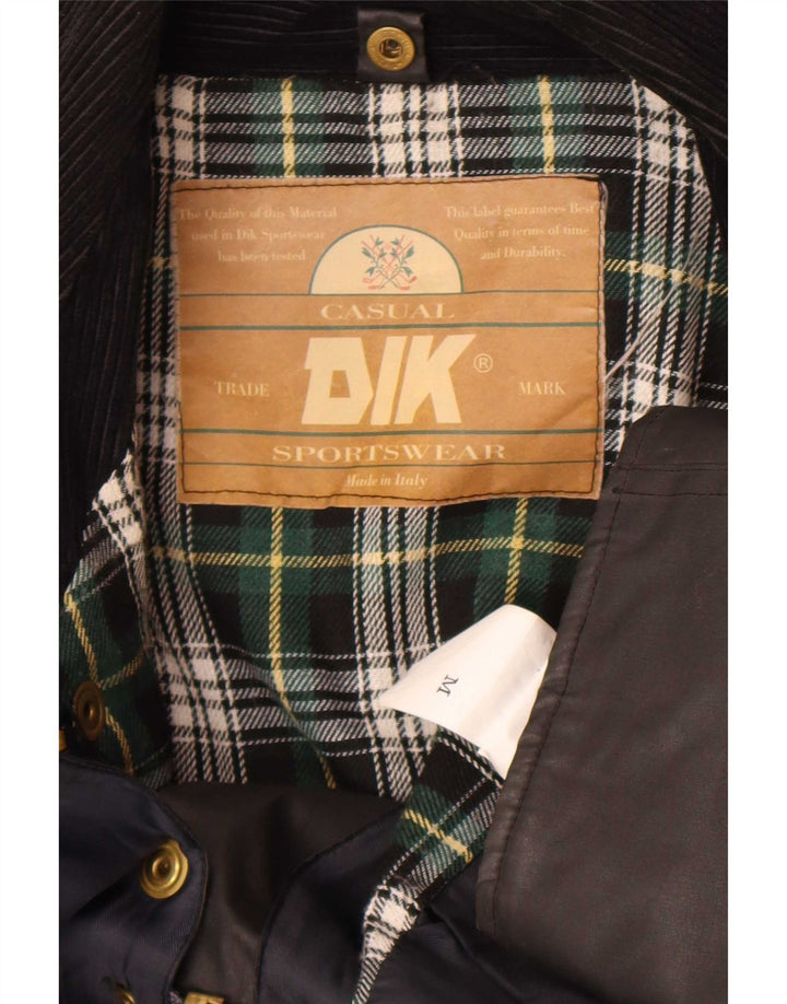 Vintage Herrenjacke aus gewachster Baumwolle, UK 38, Mittelschwarz