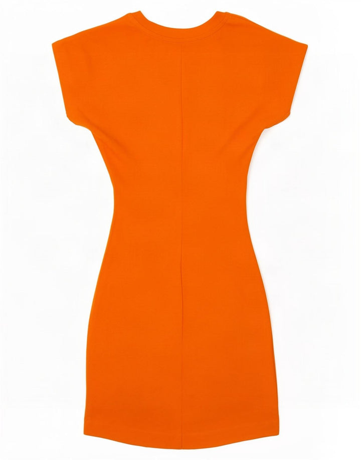 Zara Damen Etuikleid UK 8 Small Orange Baumwolle