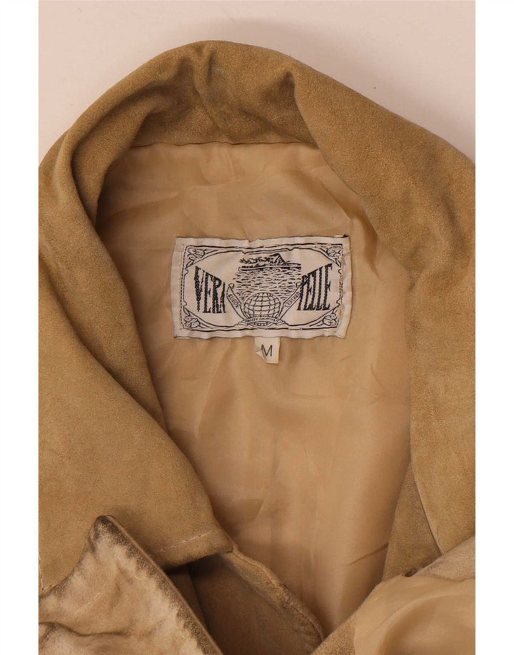 Vintage Herren Wildlederjacke UK 38 Medium Beige Leder