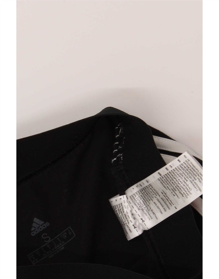 Adidas Damen Leggings UK 10 Small Schwarz Baumwolle