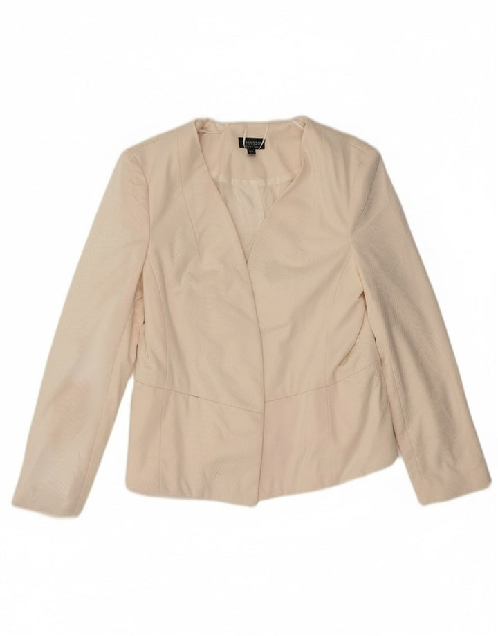 Offene Blazerjacke für Damen von Topshop, Gr. 44, groß, cremefarben, mit Tiermuster