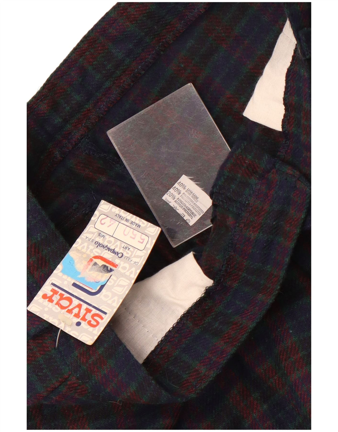 Sivar Damen Chino-Hose mit Pegged, IT 42, M, W26, L30, Marineblau kariert