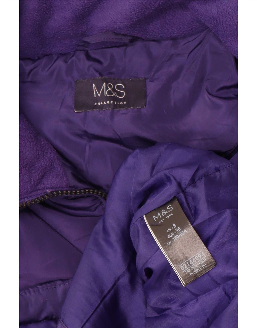 Marks & Spencer Damen Wattierter Mantel UK 8 Small Lila Polyester