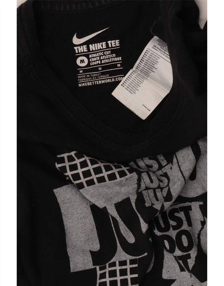 Nike Herren Athletic Cut Graphic T-Shirt-Oberteil aus mittelschwarzer Baumwolle