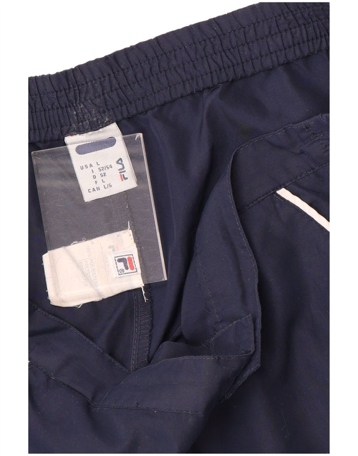 Fila Herren-Chinoshorts, Größe L, W36, marineblaues Farbblock-Polyester