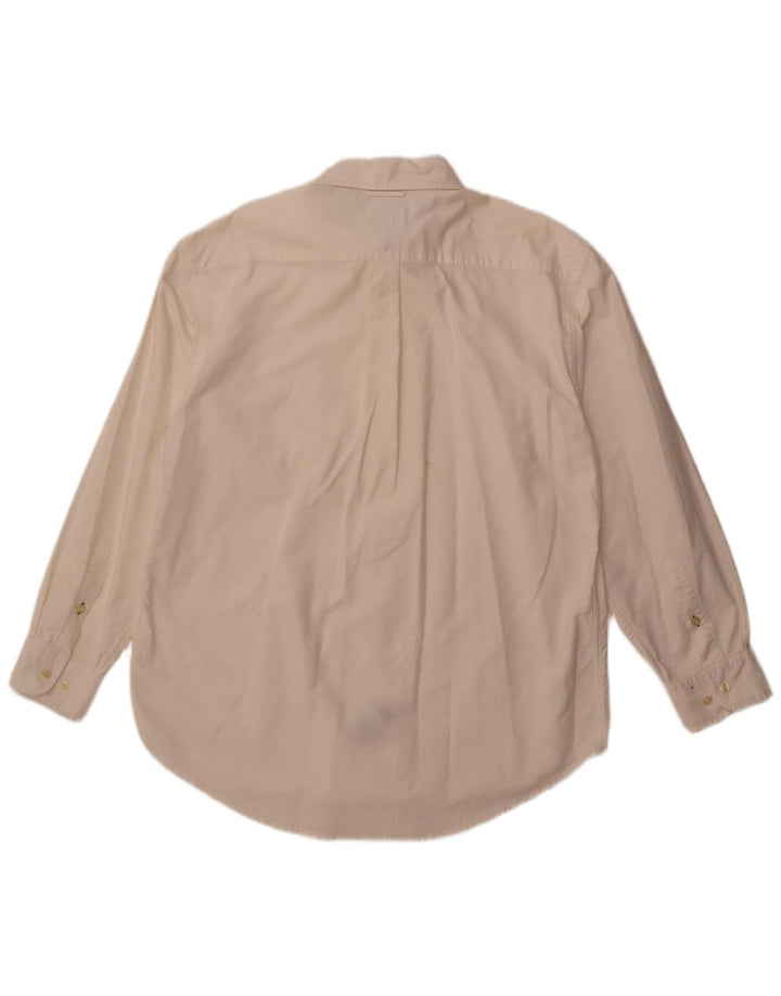 Tommy Hilfiger Herrenhemd, groß, cremefarbene Baumwolle