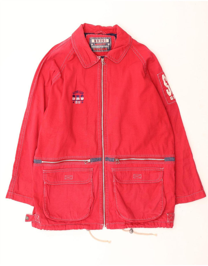 Brugi Herren Graphic Utility Jacke IT 52 XL Rote Baumwolle