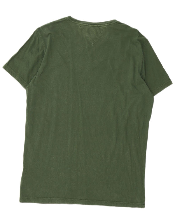 Tommy Hilfiger Herren-T-Shirt mit Grafik, groß, grüne Baumwolle
