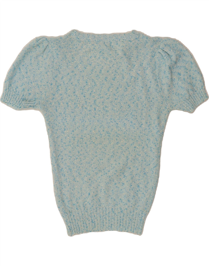 HELEN SUE Womens Crew Neck Jumper Sweater UK 14 Medium Blue Flecked Vintage Helen Sue and Second-Hand Helen Sue from Messina Hembry 