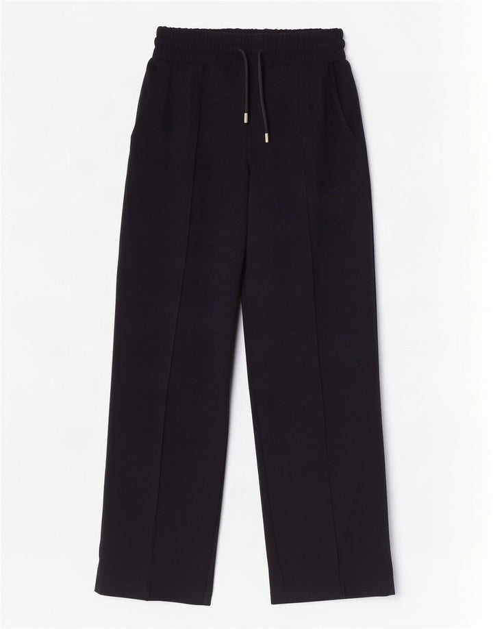 Reiss Damen-Trainingshose mit weitem Bein, UK 10, Größe S, Schwarz, Polyester