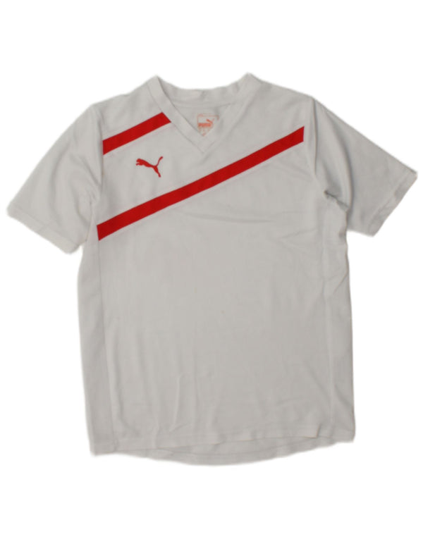 Puma Grafik-T-Shirt für Jungen, 11–12 Jahre, weißes Colourblock-Polyester