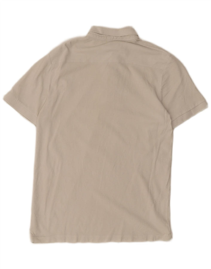 FRENCH CONNECTION Herren-Poloshirt mit normaler Passform, Größe S, cremefarbene Baumwolle