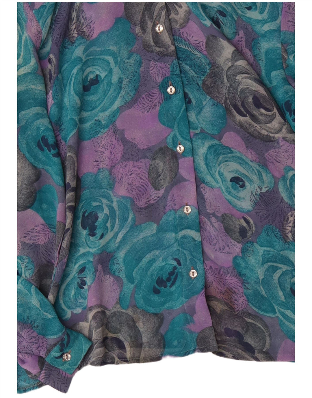 VINTAGE Damen Hemdbluse UK 18 XL Mehrfarbig geblümt