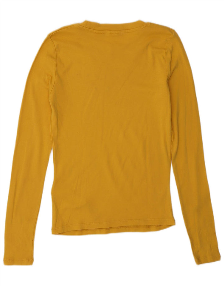 Levi's Damen Top Langarm UK 6 XS Gelb Baumwolle