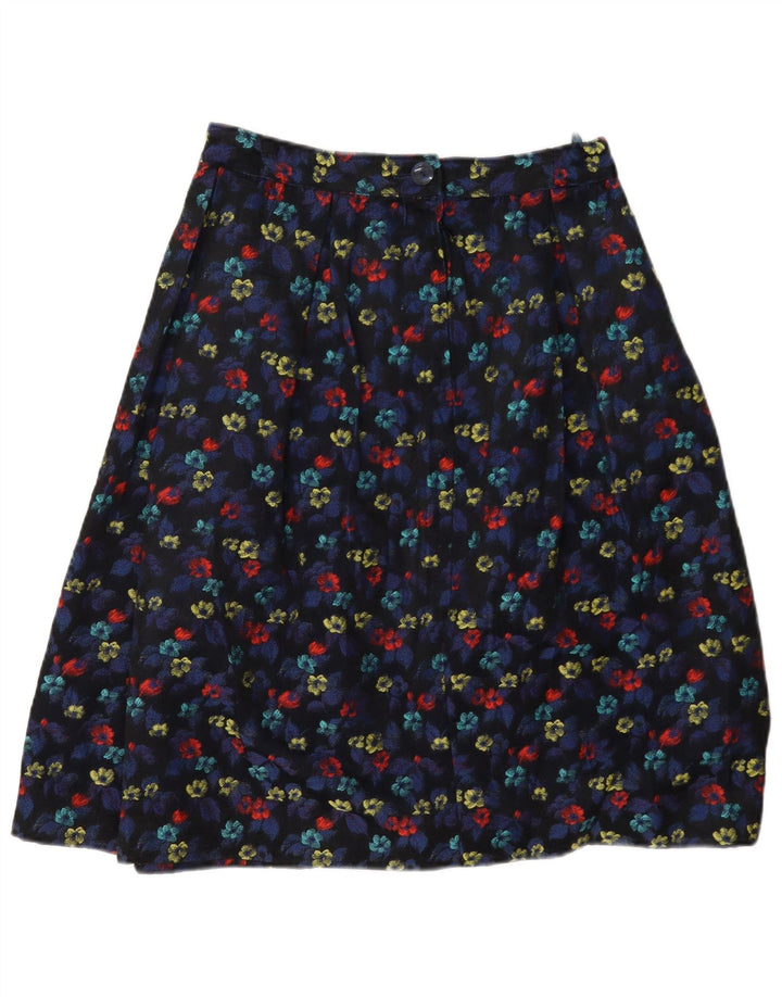 Vintage Damen A-Linienrock W28 Medium Mehrfarbig geblümt