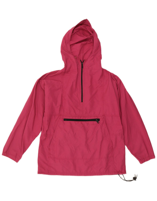 L.L.Bean Damen Kapuzenpullover Regenjacke UK 14 Mittelrosa Nylon