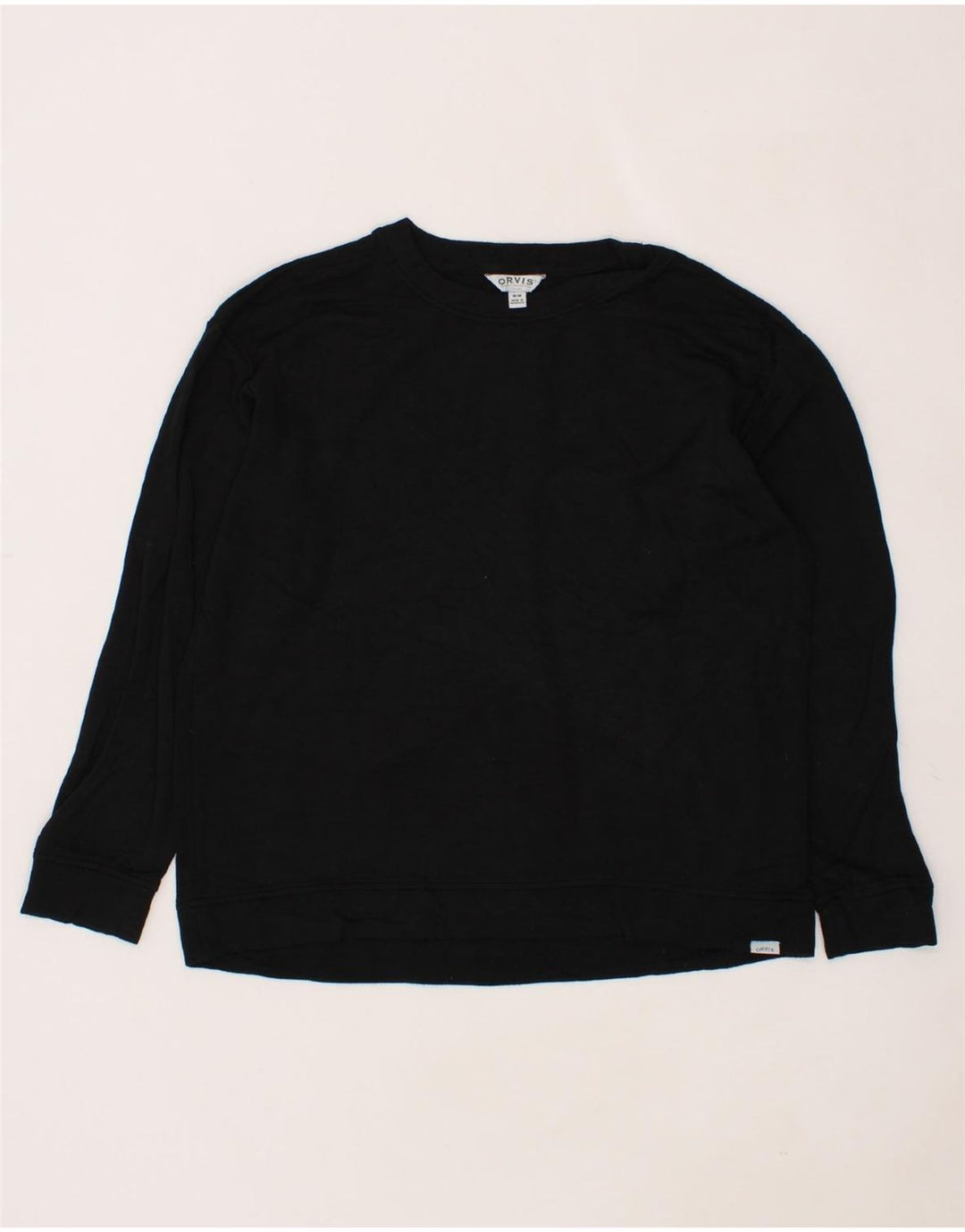 ORVIS Womens Oversized Sweatshirt Jumper UK 14 Medium Black Polyester Vintage Orvis and Second-Hand Orvis from Messina Hembry 