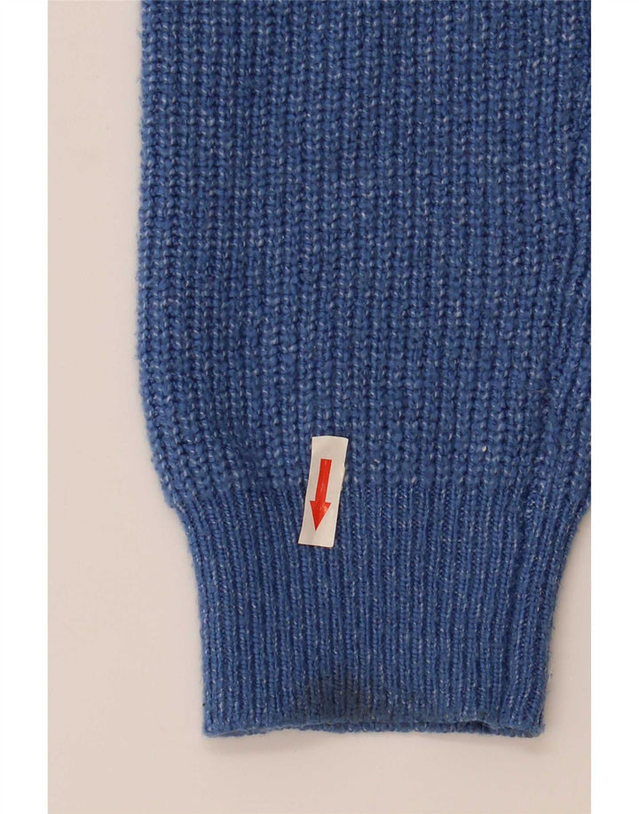 Marks & Spencer Herren-Pullover mit Rundhalsausschnitt, groß, blau meliert, Polyamid