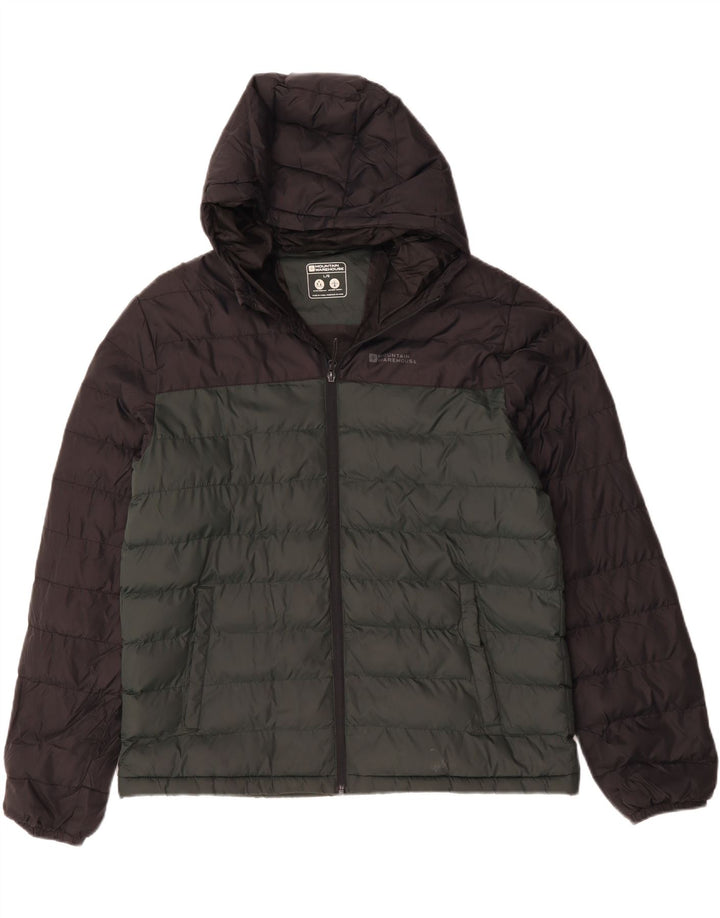 MOUNTAIN WAREHOUSE Wattierte Herrenjacke mit Kapuze, UK 40, Größe L, Grün, Farbblock