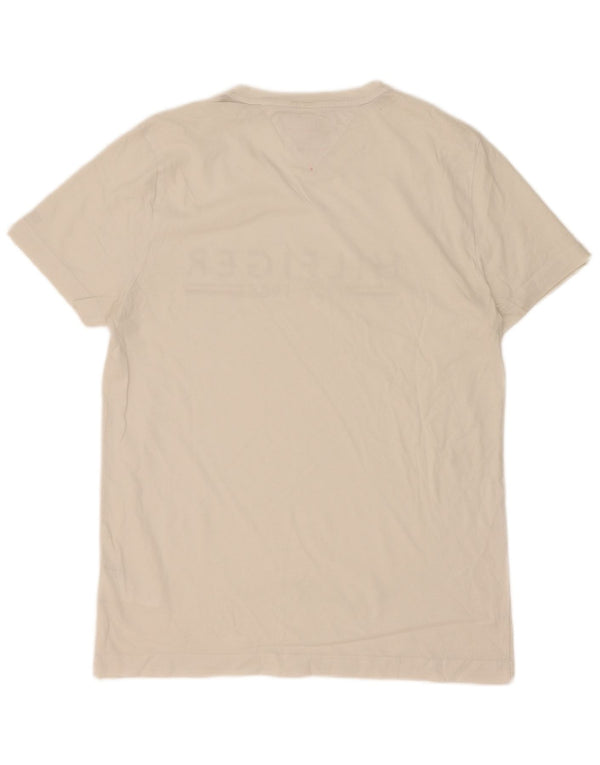 Tommy Hilfiger Herren-T-Shirt mit Grafik, mittelweiße Baumwolle
